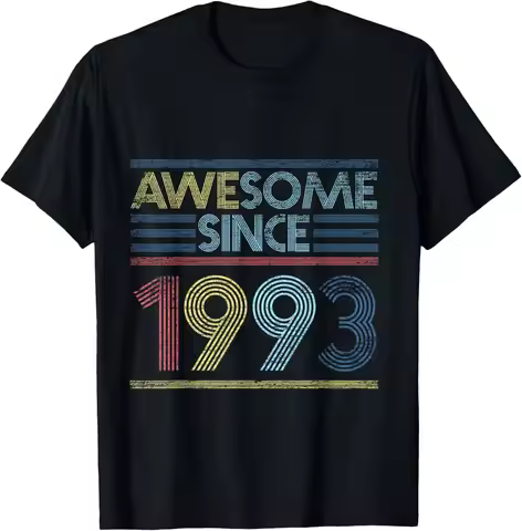 32 Year Old Gifts Vintage 1993 Cassette Tape 32th Birthday T-Shirt Print on Demand Streetwear Vintag