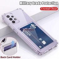 【Built-in Card Holder】For Samsung Galaxy A32 5G 6.5 inch SM-A326B A326BDS Slim Transparent Soft Sili