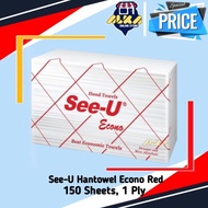 Tissue See-U Handtowel Economy Red Tissue 150 sheets