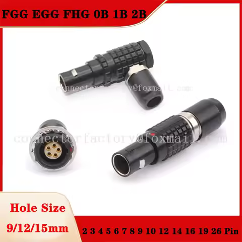 Black FGG EGG FHG 0B 1B 2B 2 3 4 5 6 7 8 9 10 12 14 16 18 19 26 Pins Push-pull self-locking Male Plu