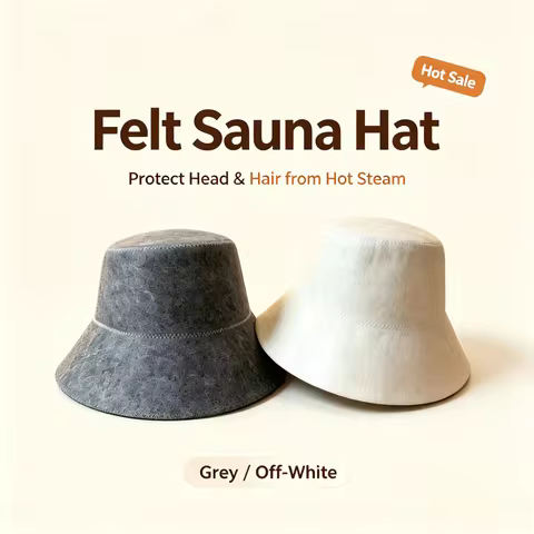 2pcs Felt Sauna Hat Unisex Heat Resistant Banya Hat Thick Sweat‑Absorbing Bucket Hat for Sauna Spa B