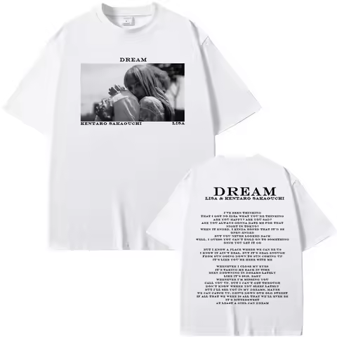 LISA - DREAM feat. Kentaro Sakaguchi T Shirt Short Sleeve 100%Cotton Summer Tee-shirt Graphic Printi