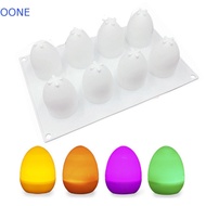 OONE Easter Egg Mold, 8 Holes Reusable Silicone Mold, Mousse Cake Silicone Food Grade Odorless Eggs 