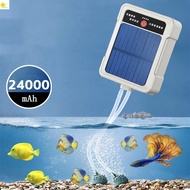 POLOSPORT Solar Oxygen Pump, USB Rechargeable Water Proof Portable Aerator, Oxygen Booster 2-4L/min 