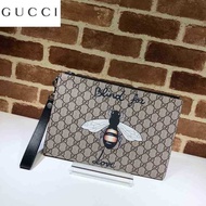 LV_ Bags Gucci_ Bag Wallets Clutch Bee Pattern 473904 Embossing Ophidia Zipper Pouches 76OG