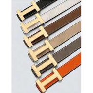 New Women's Belt, Korean Style Minimalist Belt, Gold Letter "H" Criss-Cross Buckle, Autumn