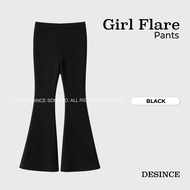 DESINCE Kids Girl Casual Plain Flare Pants Black 1Y-13Y Standard Size Cotton Soft Stretchy Fabric KP