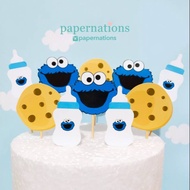 Monster Cookie Cupcake Topper Monster Cookie Topper Sesame Street Monster Cookie Cake Topper