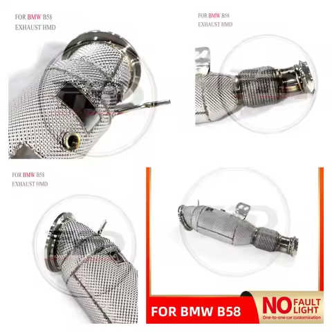 For BMW B46/B48/B58 Exhaust Downpipe NO FAULT LIGHT Stainless Steel Heat Shield Non-destructive Inst