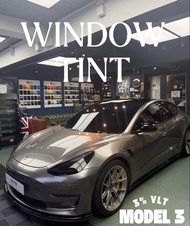 Tesla model 3｜隔熱膜｜黑玻璃｜Window film ｜超深色隔熱膜｜隱私度