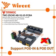 Tarmoc TMC-2SC4E-AB-V1-IO-PCBA | Media Converter Switch 2FO 4LAN / 2 FO 4 LAN 10/ 100Mbps POE IN & P