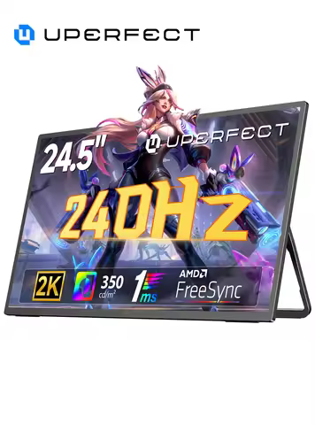UPERFECT 2K 240Hz Portable Monitor 24.5″ QHD 2560×1440 Gaming Display 1MS FreeSync HDR IPS Large Mob