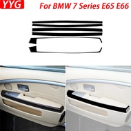 For BMW 7 Series E66 2002-2008 Car Accessories Piano Black Front Door Armrest Panel Trim Strip Inter