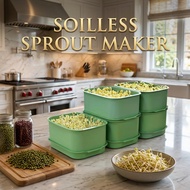 Soilless Hydroponic Bean Sprout Maker - Home Use Sprouting Kit for Mung Beans & Adzuki Beans, Easy G