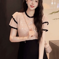 Chanel style knitted Sweater with new sequins for women