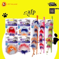 AFP ALL FOR PAWS Furry Ball/Fluffy Ball/Long Fluff Wand Cat Toys For Cats