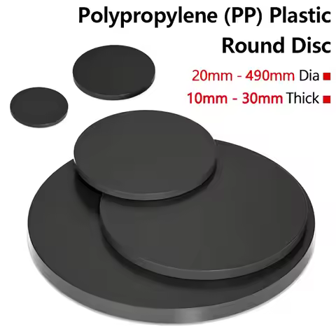 Black PP Round Sheet Rigid Plastic Circle Disc Hard Polypropylene Plate Board 20-490mm Dia 10-30mm T