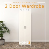 Homez 2 Door Wardrobe Solid Board HMZ-WD-DT-6000 with Large Hanging Space - 2 ft/ almari 2 pintu /al