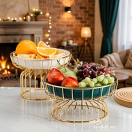 INS Ceramic + Wrought Iron Fruit Plate Dessert Display Table for Party Birthday Wedding Living Room 