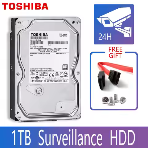 TOSHIBA 1TB Video Surveillance Hard Drive Disk DVR NVR CCTV Monitor HDD HD Internal SATA III 6Gb/s 5