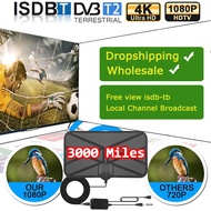 Digital 3000 Mile 8K DVB T2 TV Antenna with amplifier Booster Aerial For Car antenna smart tv Free isdb Channel Outside RV Boat TV Receivers