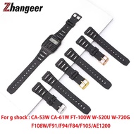 Rubber Strap For Ca-sio CA-53W Calculator Watchband CA-61W/ FT-100W/ W-520U/ W-720G F108W/F91/F94/F8