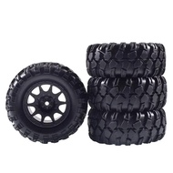 4pcs 90mm 1.9-inch climbing RC Rubber Tires & Plastic Wheel Rims 12mm Hex For Tamiya MN128 MN86S  MN