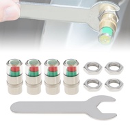 4/9pcs 2.4Bar / 36Psi Visual Tire Pressure Warning Tire Caps with Pressure Gauge for Automobile Tire