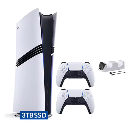 PlayStation 5 Pro 3TB SSD Digital Console with Two DualSense Controllers and Mytrix Dual Controller 