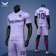 2122 Game Season Bazaar Away Light Purple No. 10 Messi Football Jersey Suit Male Adult Short-Sleeved