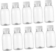 Baluue 10pcs Milk Bottle Mini Freezer Clear Juice Containers with Lids Fridge Plastic Drink Bottles Glass Bottle Reusable Water Bottle Orange Vial The Pet Multifunction Child