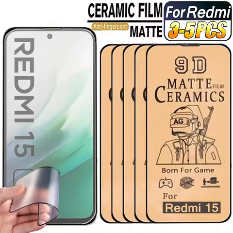 3-5PCS Matte Ceramic Film For Xiaomi Redmi 15C 14C 13C 12C 10C 9C A3 A1 A2 Plus Screen Protector Red