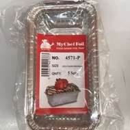 MyChefs  4571-P 5Set Aluminium Foil Dengan Tudung Plastik Aluminium Foil Tray with Lid Pakai Buang