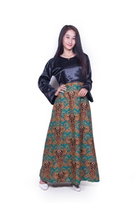 Gamis Batik Kombinasi Saten