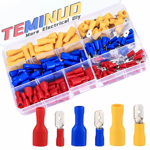 160/80/60pcs fully insulated female & male spade connectors，1/4" 6.3 x 0.8 mm 0.25" 22-16 16-14 10-1