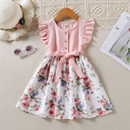 Dress Baby Girl 2-10 Tahun dress budak perempuan Girls floral sleeveless Princess Dresses  Gaun kana