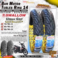 BAN MOTOR MATIC TUBLES SWALLOW RING 14 BAN DEPAN BELAKANG BEAT VARIO SCOOPY BAN SWALLOW URBAN GRIP R