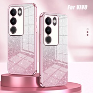 VIVO V29 5G V29E V30 V30Pro V25 V23 V23E Transparent Plated Phone Soft Case with Flash Paper