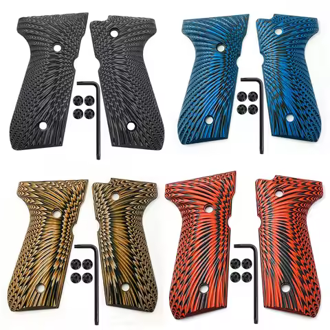 1pair G10 Grips Sunburst Texture Shank With Screws For BRT 92fs Grips Full Size 92 fs m9 92a1 96a1 9