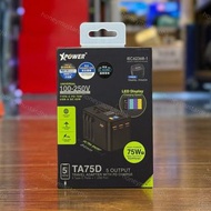 門市全新現貨!! XPower TA75D 75W LED顯示5輸出 PD 3.0/PPS GAN旅行充電器