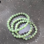 สร้อยข้อมือหยกเจไดต์แท้ธรรมชาติ สีเขียวใส เม็ดกลมขนาด8มิล 8JA-GR01