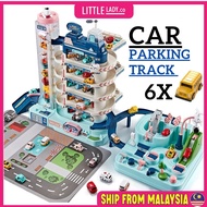 Kids Car Toys Electric Car 3In1 Race Parking Lift Racing Toy Puzzle Diy Track Slider Toy Layer Race 
