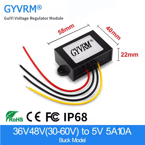 DC-DC 12V 24V 36V 48V 60V to 5V 5A 8A 10A Step Down Voltage Power Converter 48V to 5V 10A 50W Buck M