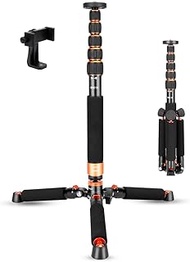 Koolehaoda Camera Aluminum Monopod with Metal Tripod Base.6 Sections 46-177cm Adjustable, Leg Diamet