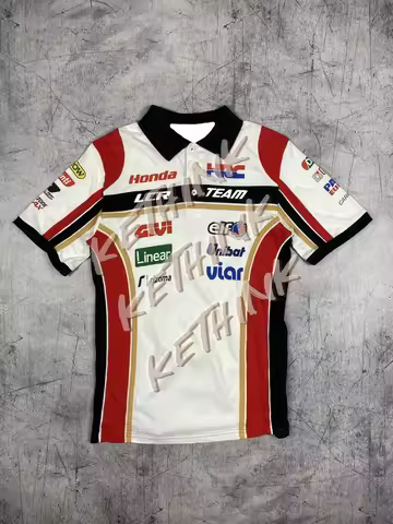 Honda LCR Castrol MotoGP Racing Team Polo Shirt Vintage 00s Mens Y2K Suit Riding Summer Breathable W