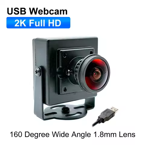 160 Degree Wide Angle 1.8mm Fisheye 2K HD PC Webcam Plug And Play 30fps 2560x1440 High Speed Video L