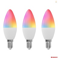 WiFi Smart Bulb RGB+W+C LED Candle Bulb 5W E14 Dimmable Light Phone APP SmartLife/Tuya Remote Contro