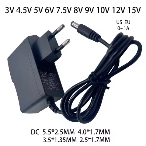1PCS DC 3V 4.5V 5V 6V 7.5V 9V 12V 0.5A 1A AC 110-240V Power Supply 3 4.5 5 6 7.5 9 12 V Adapter Char