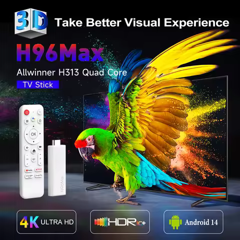 H96 MAX H313 Android TV Stick Allwinner H313 with 2.4G Wifi 5G Wifi6 Dual Brand 8GB 16GB 4K 3D HDR D