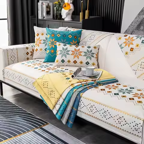 1pc Nordic Sofa Cover Chenille Non Slip Sofa Slipcovers Couch Cover Pet Dog Kids Sofa Mat L Shape Ch
